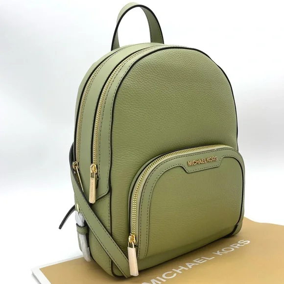 Michael Kors Sage Green Backpack with Gold Accents Michael Michael Kors Jaycee Medium Pebbled Leather Backpack  main image 4